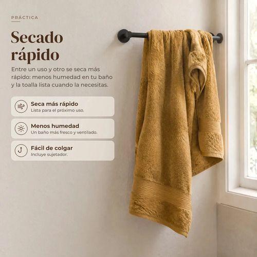 Toalla De Baño Algodón Grande 70x140 Cm 550g Super Suave Absorbente Con Colgador Color Blanco Lisa-7