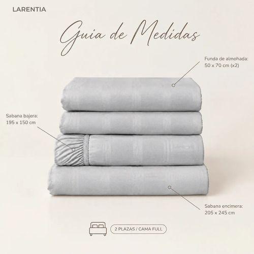 Sábanas 2 Plazas 240 Hilos Ultra Suave Cama Full 4 Piezas Gris-2