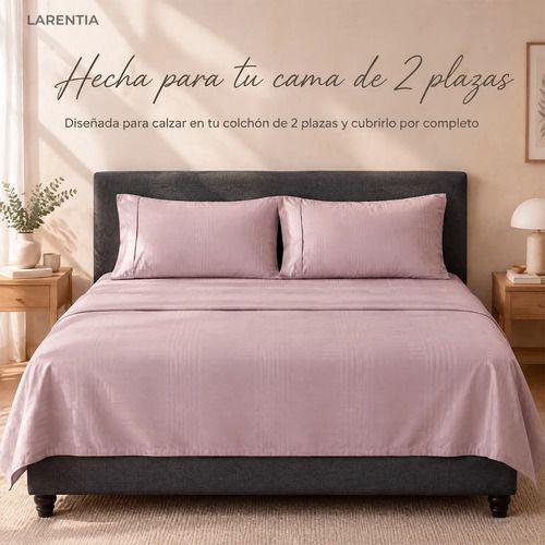 Sábanas 2 Plazas 240 Hilos Ultra Suave Cama Full 4 Piezas Gris-3