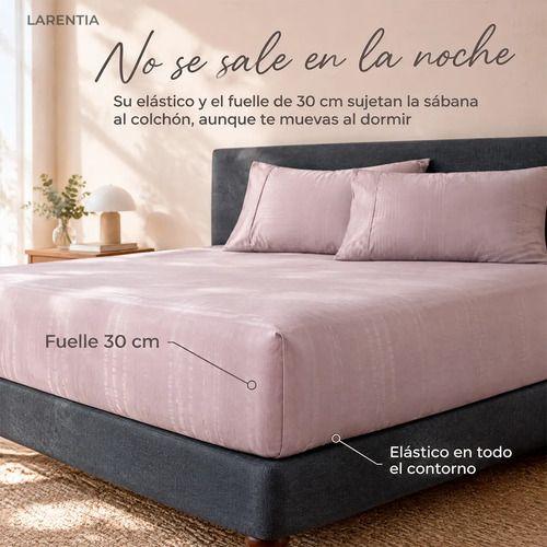 Sábanas 2 Plazas 240 Hilos Ultra Suave Cama Full 4 Piezas Gris-5