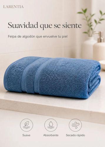 Toalla De Baño Grande De Algodon 100% Xl 70x140cm 600g Suave Azul-6