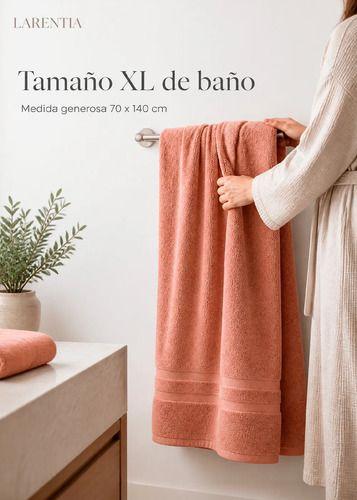 Toalla De Baño Grande De Algodon 100% Xl 70x140cm 600g Suave Azul-5