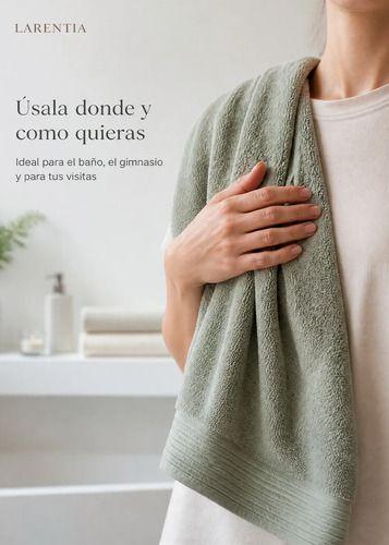 Set 3 Toallas De Baño Grandes De Algodon 100% Xl 70x140 500g Verde-4