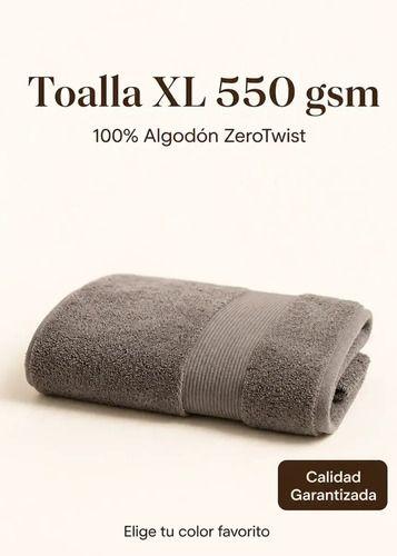 Set 2 Toallas Mano Baño Suave Algodon 100% 50x90cm 550g Seca Rapido Con Colgante Gris-3