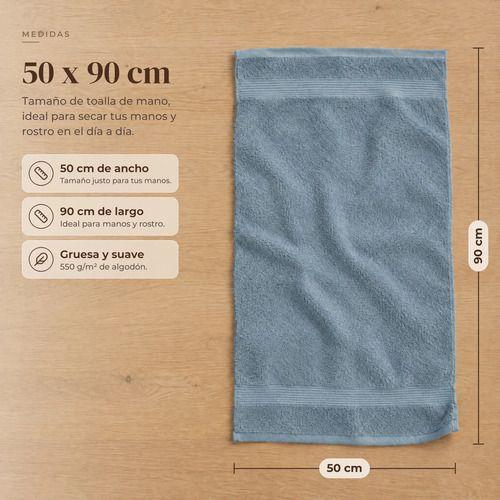 Toalla De Mano 50x90cm Algodón 550g Super Suave Absorbente Ocre-5