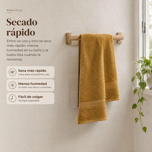 Toalla De Mano 50x90cm Algodón 550g Super Suave Absorbente Ocre-6
