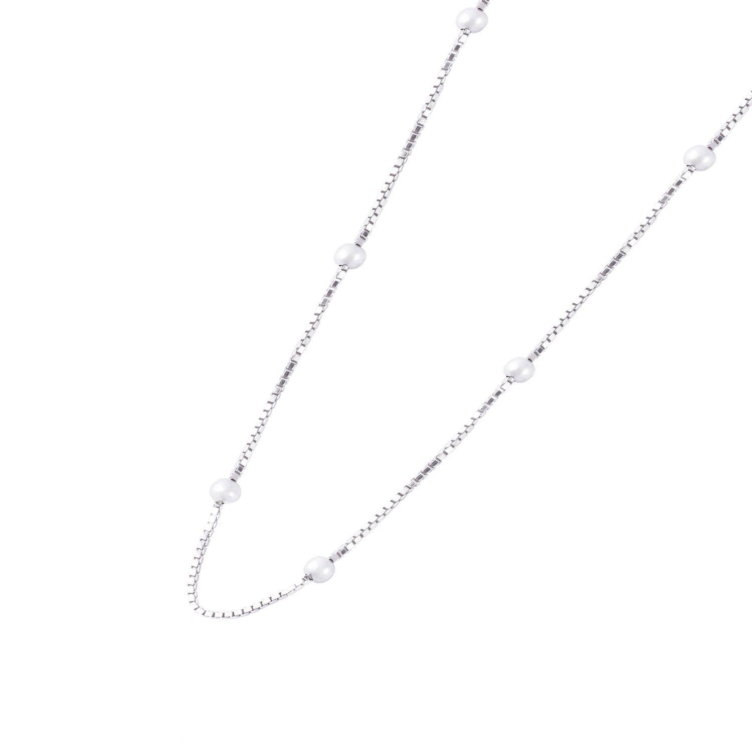 Collar de Plata Esterlina 925 Pelotitas Separadas-1