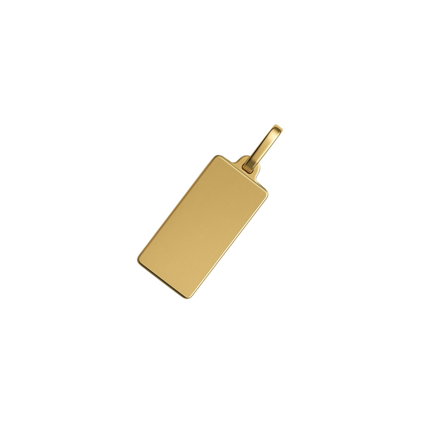 Colgante Oro Miel 18kt Placa Rectangular Lisa-2
