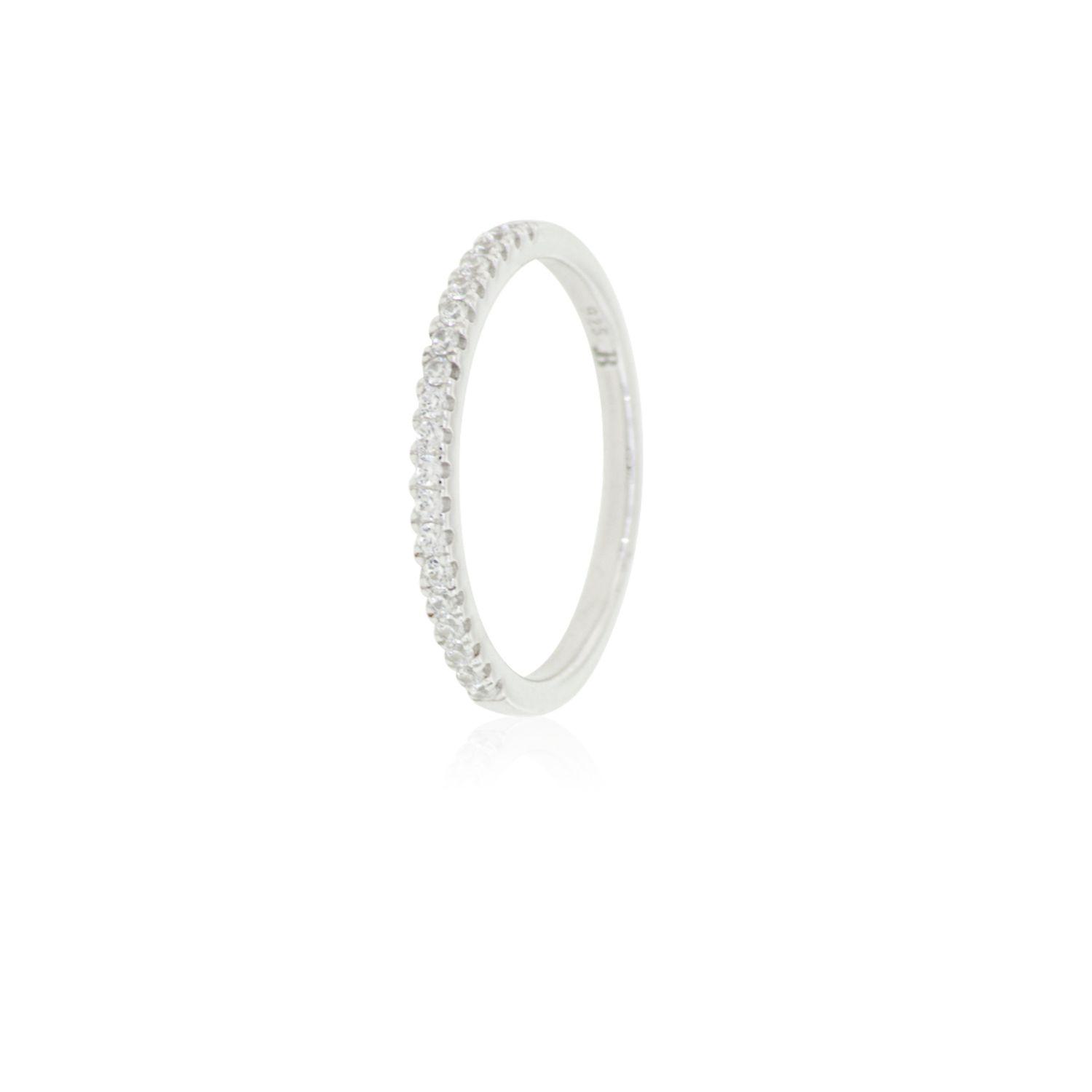 Anillo Plata Esterlina 925 Medio Cintillo con Circonita-2