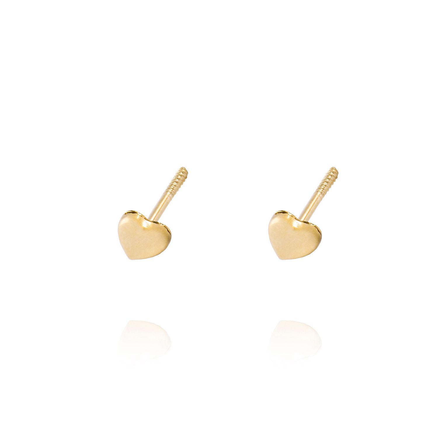 Aros de Oro 9kt Corazon Pequeño-1