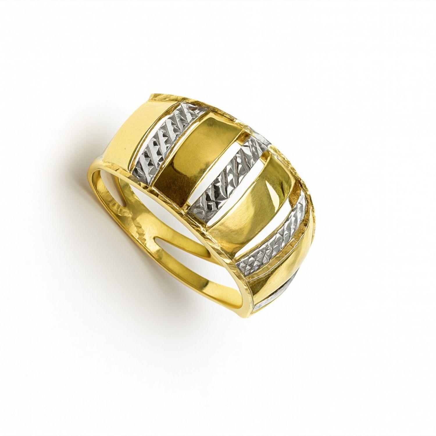Anillo Oro Amarillo 18kt Prisma Bicolor-2