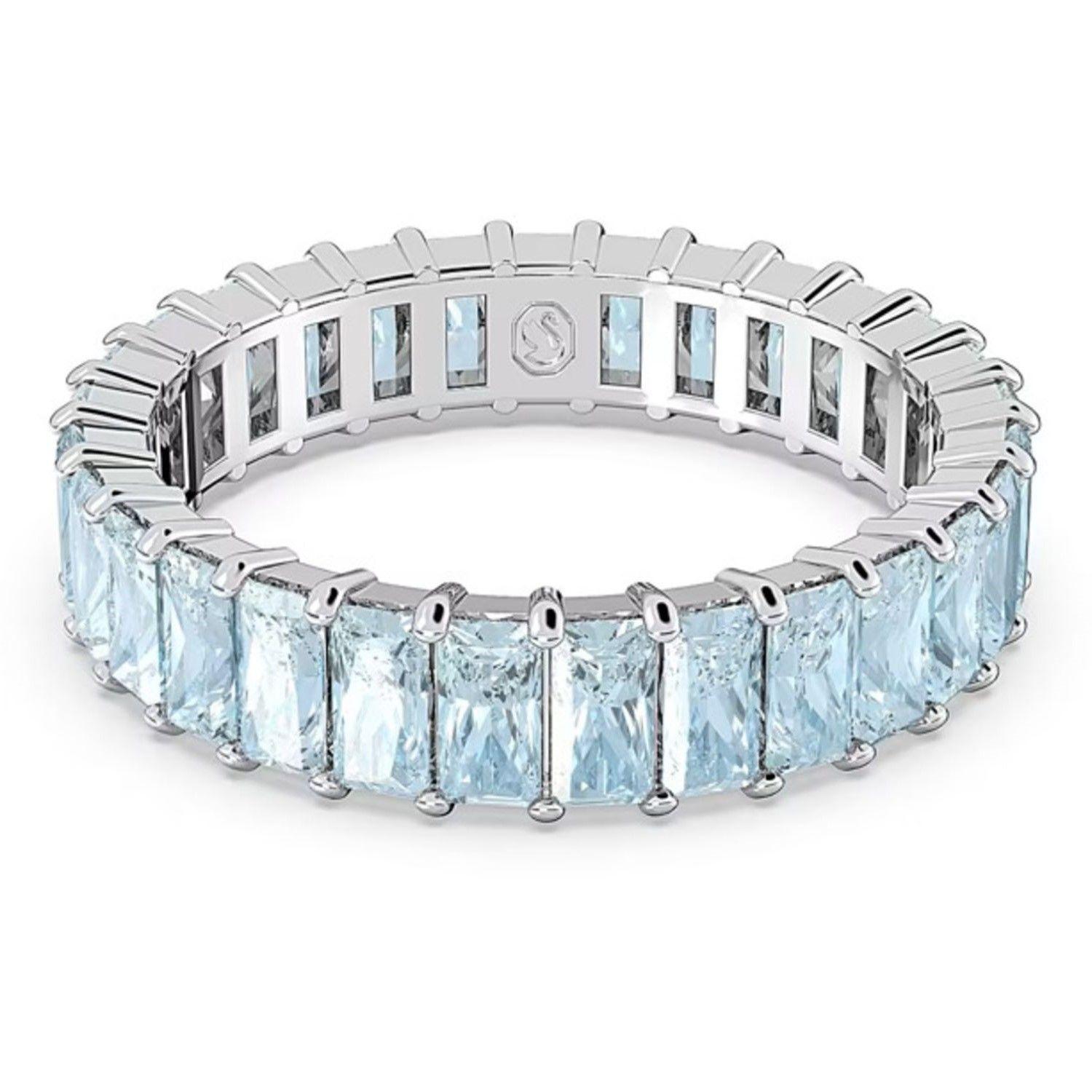 Anillo Swarovski Matrix Baguette Aqua-0