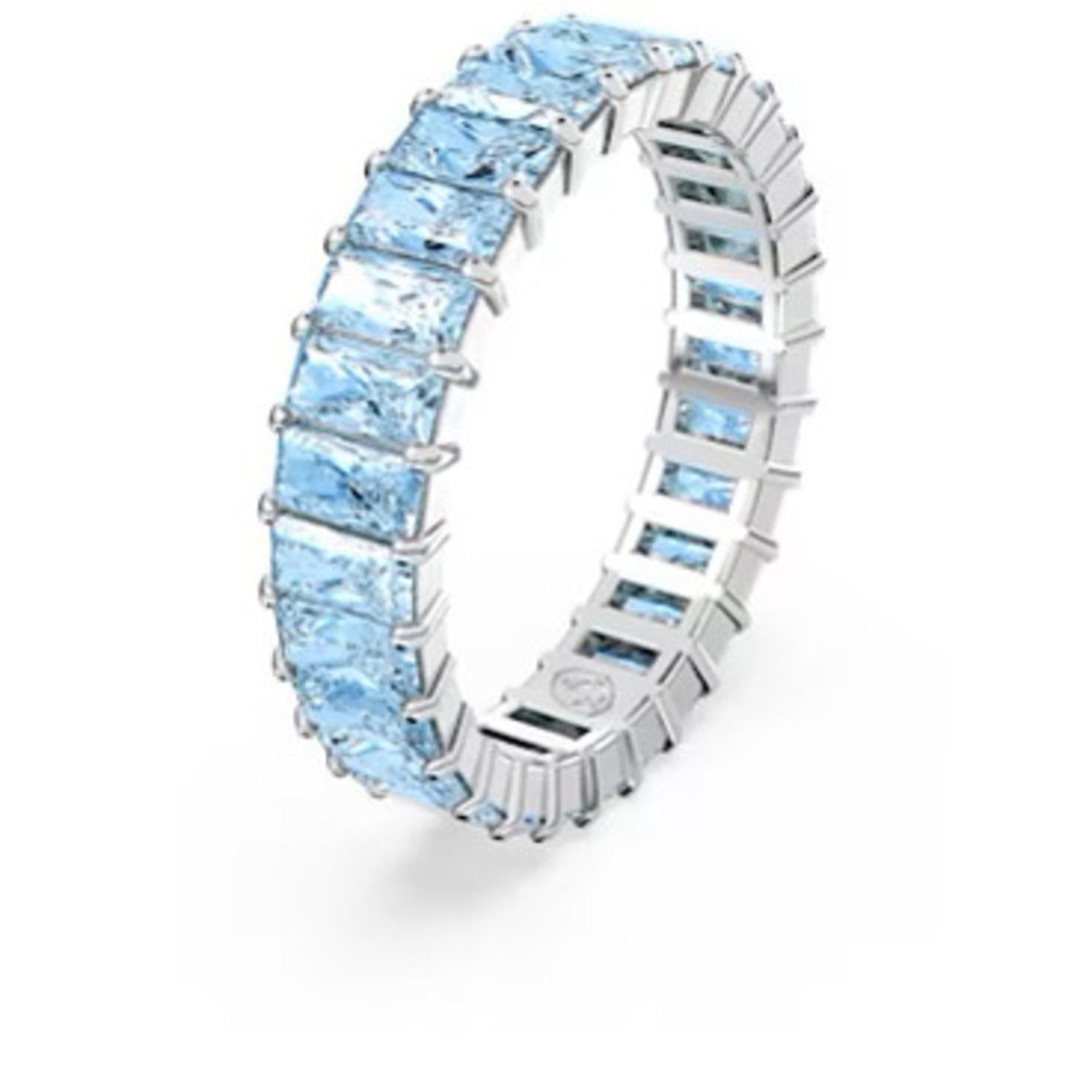 Anillo Swarovski Matrix Baguette Aqua-1