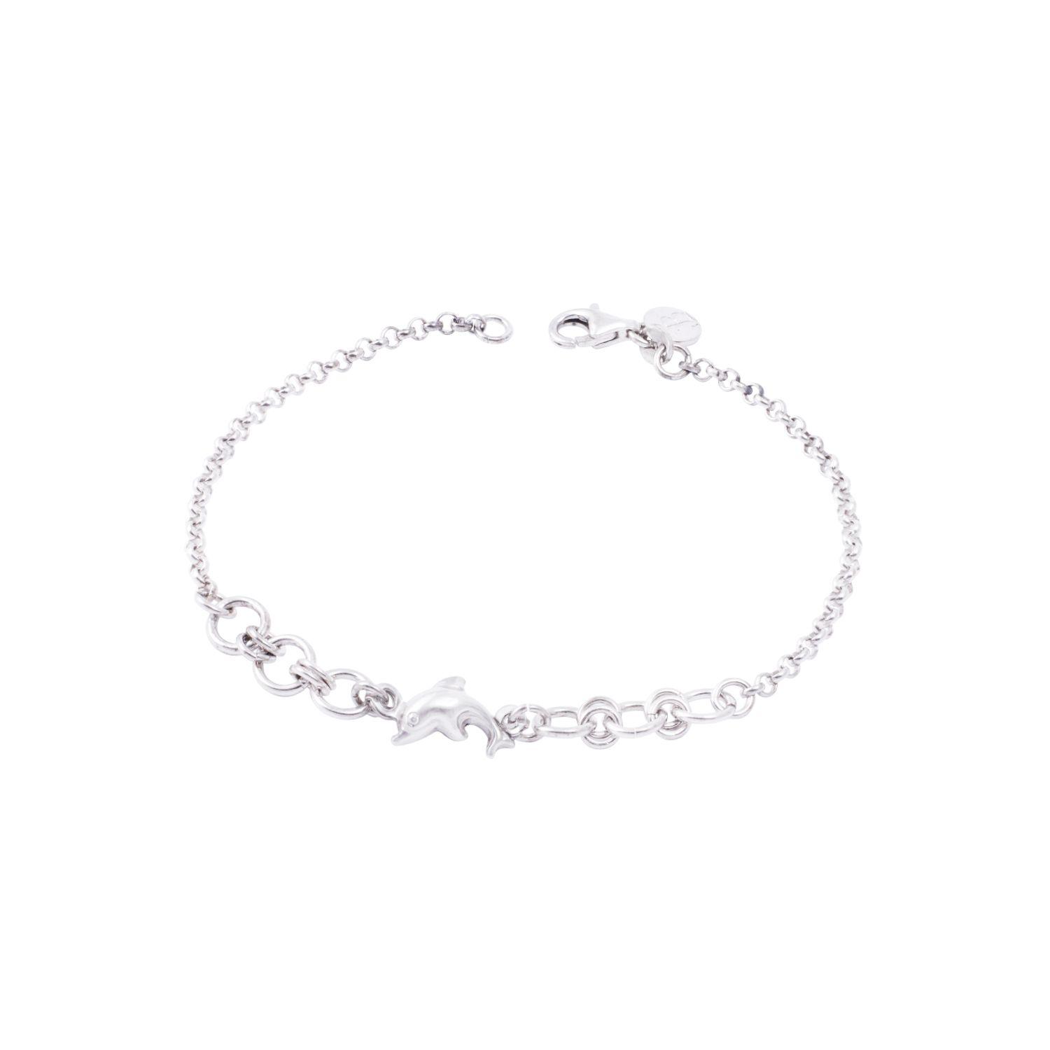Pulsera de Plata Esterlina 925 Eslabones y Delfín-2