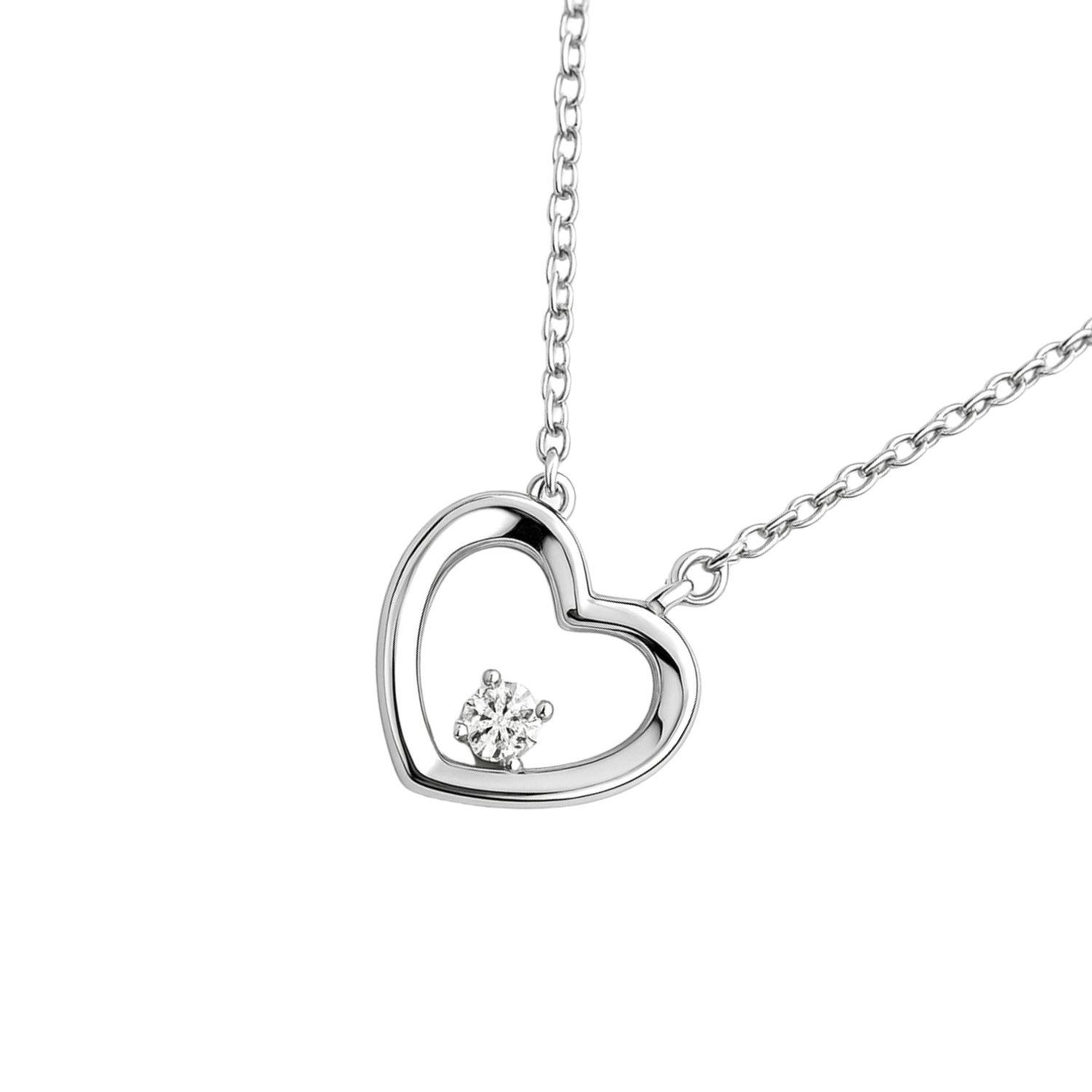 Collar de Plata Esterlina 925 Corazón con Circonita-2