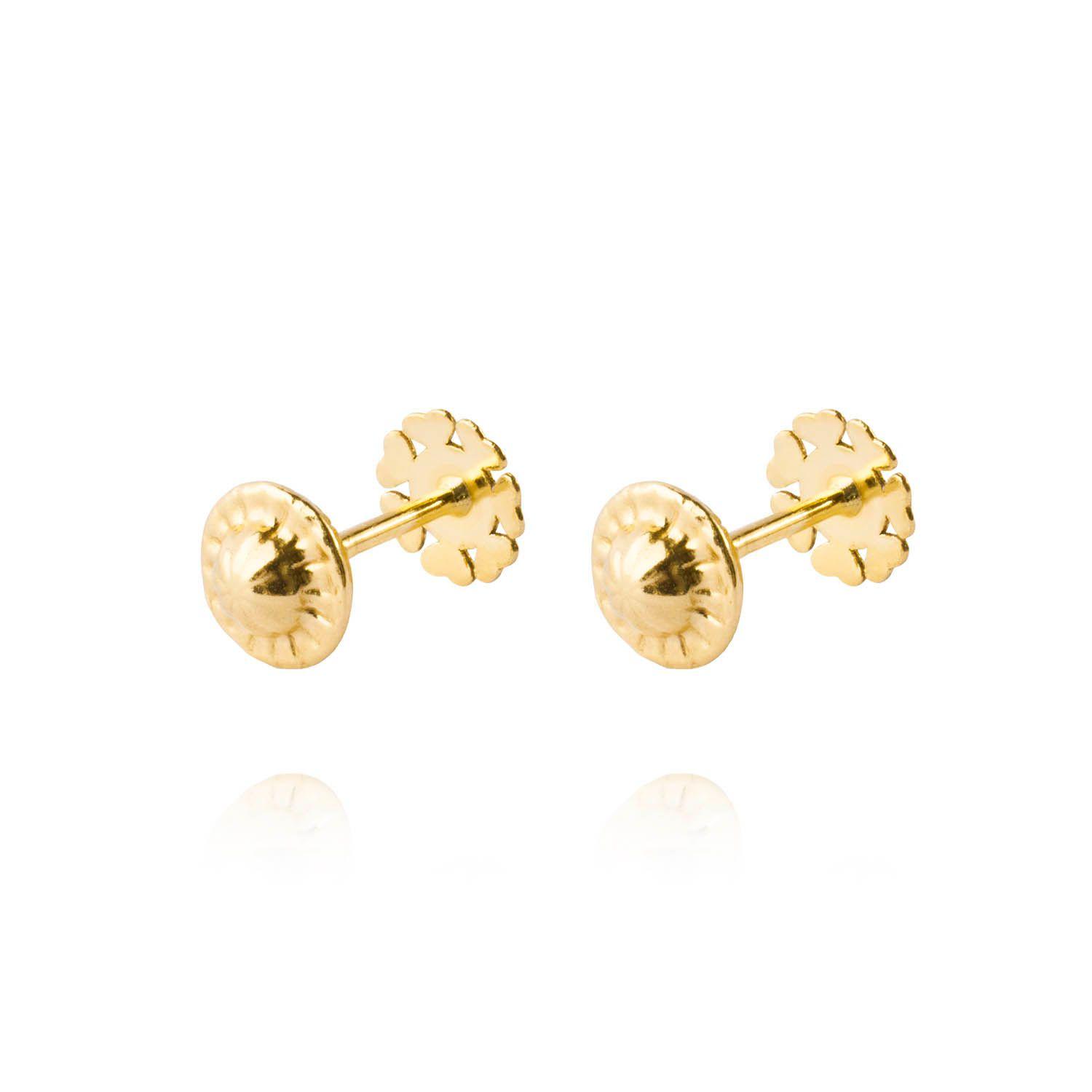 Aros de Oro 18kt Flor Esmaltada-2