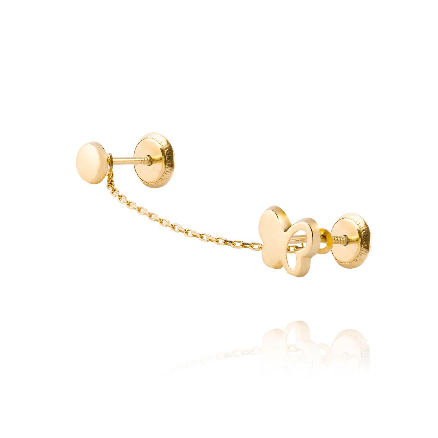 Aros de Oro 18kt Modelo Mariposa con Círculo-0