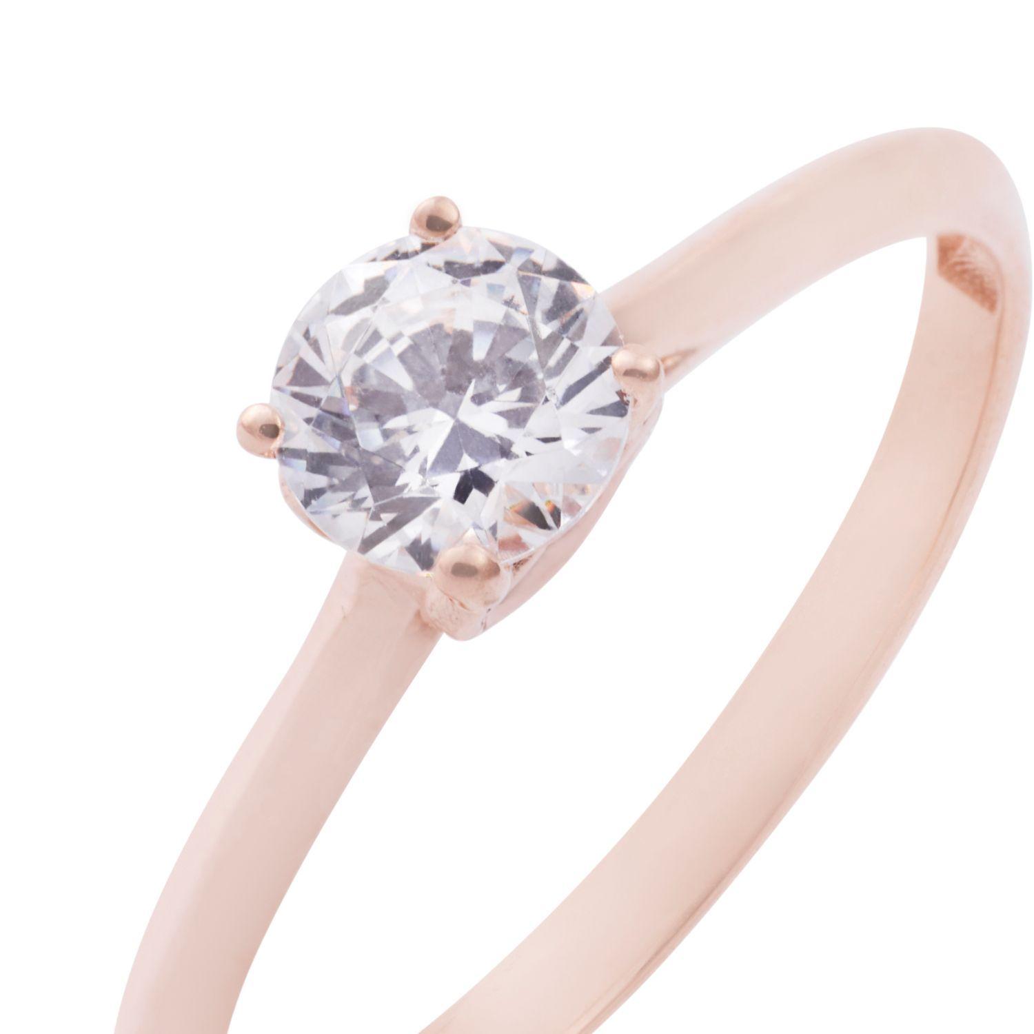 Anillo Oro Miel 18kt Solitario Clásico-1