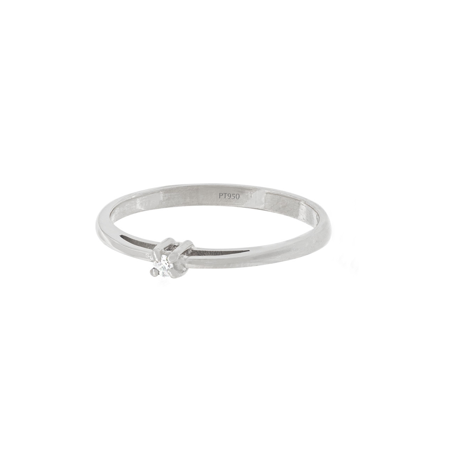 Anillo Compromiso Platino 950  Mónaco 1x12ptos Diamante-2