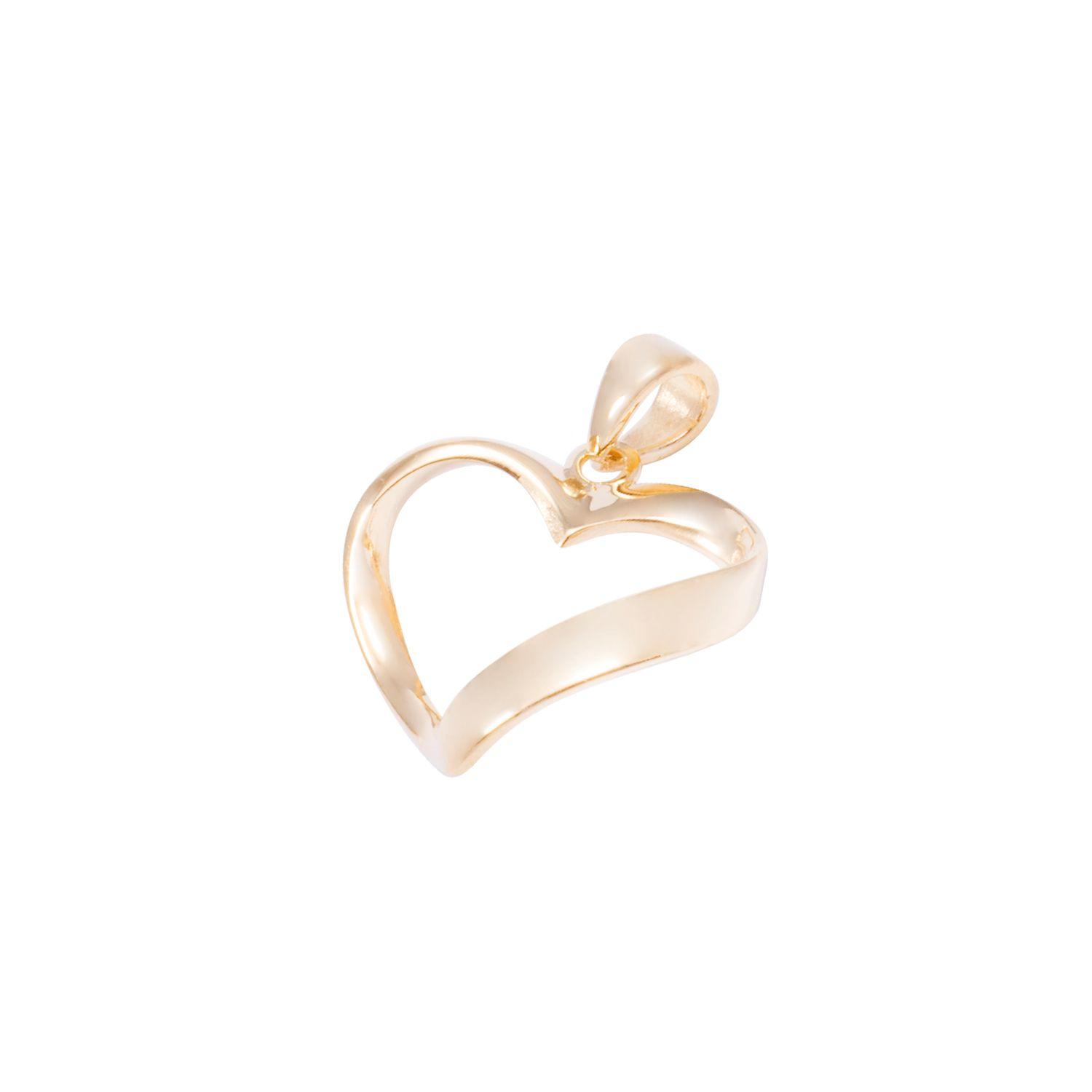 Colgante Oro Amarillo 18kt Corazón Moderno-0