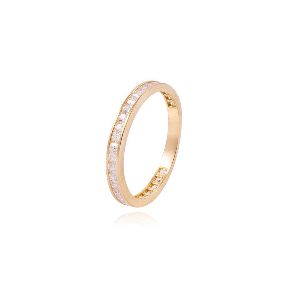 Anillo Compromiso de Oro 18Kt Circón Riel Princess-0