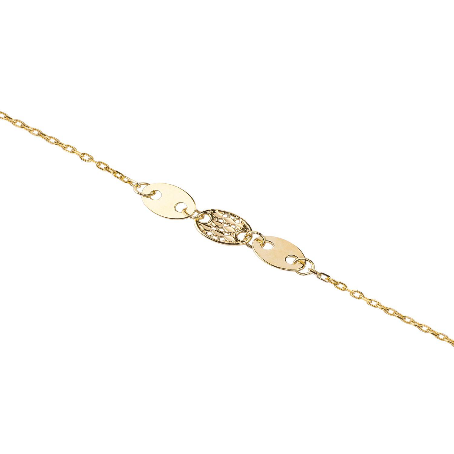 Pulsera de Oro 18kt Tres Ovalados-1