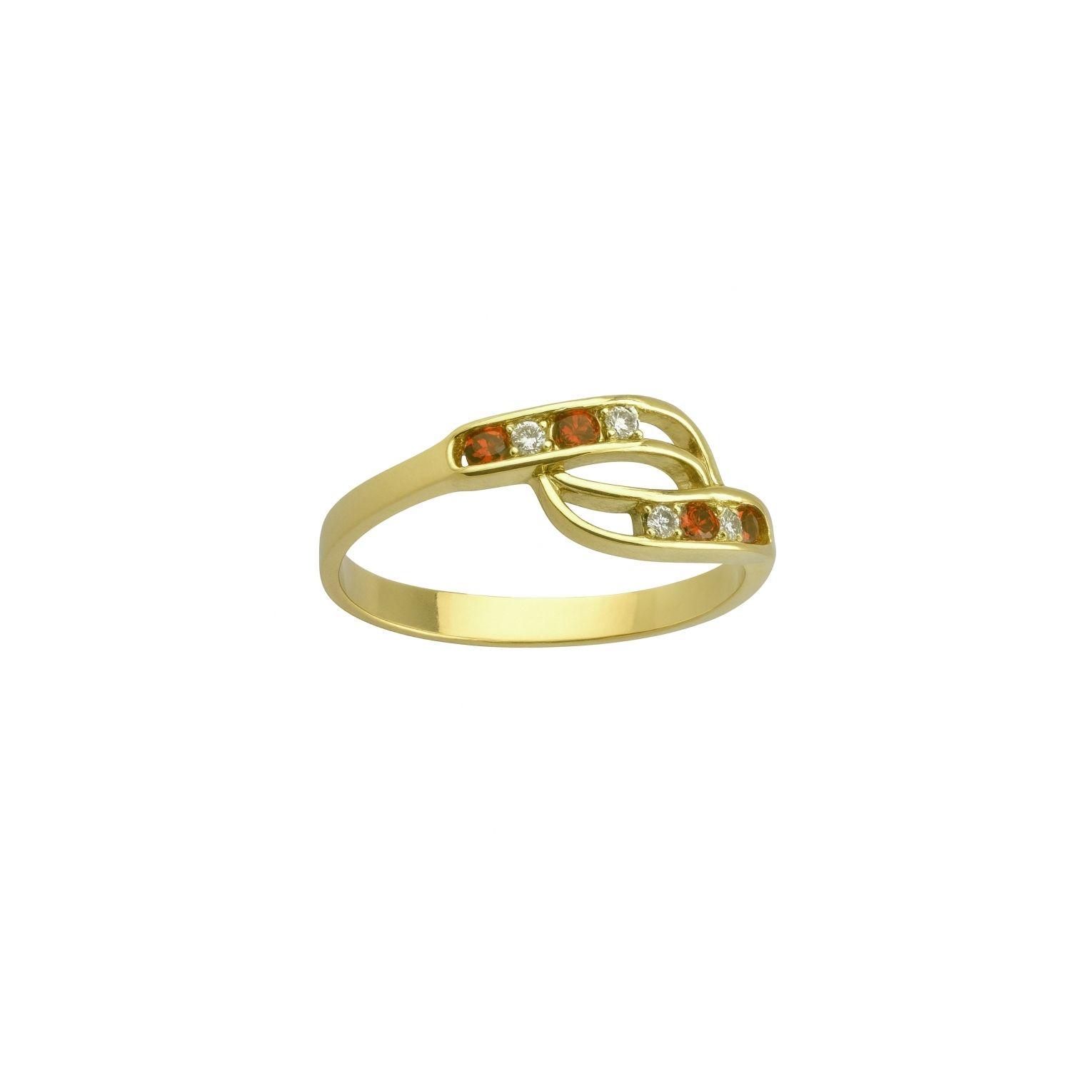 Anillo Oro 18kt Ondas Bicolor Circonita-2