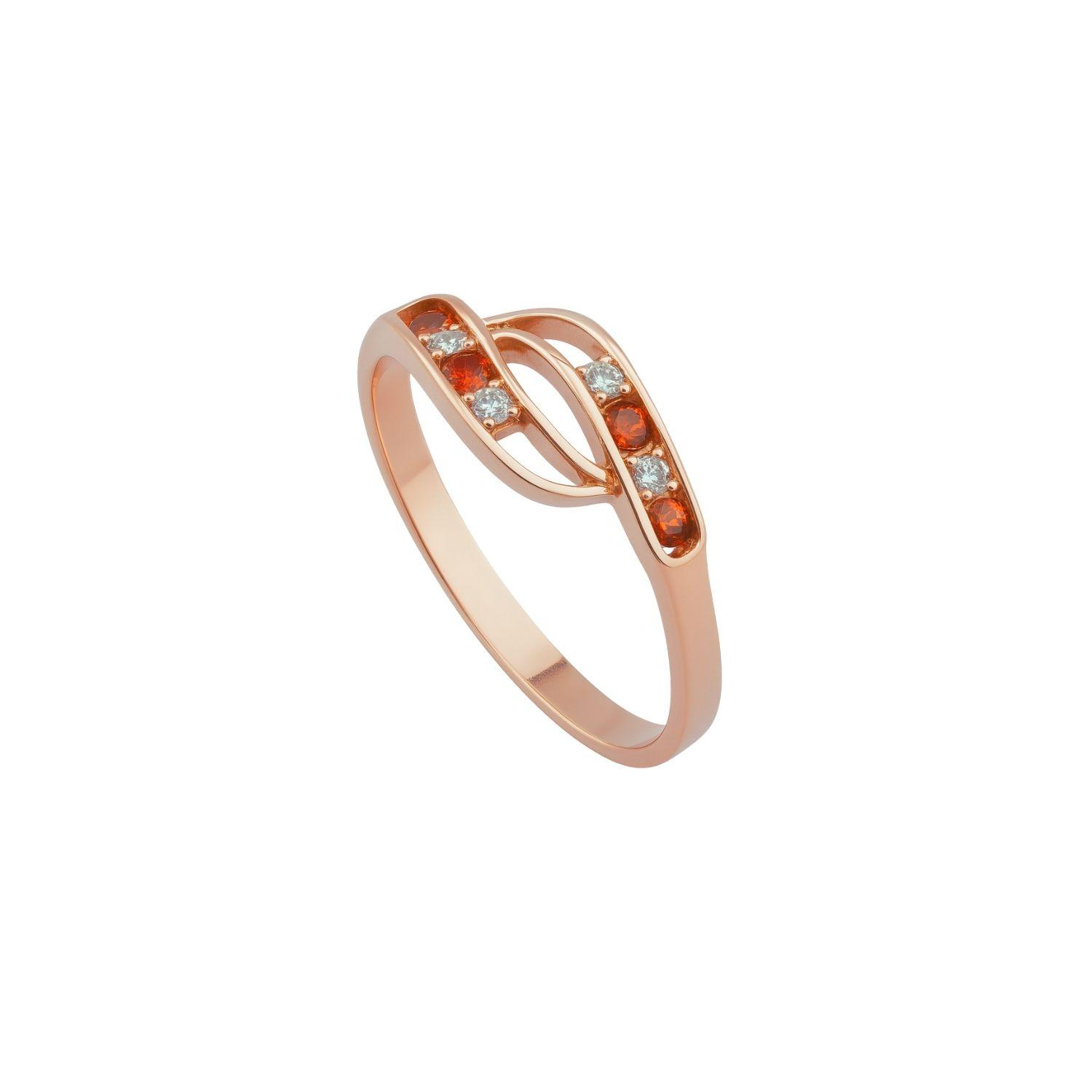 Anillo Oro 18kt Ondas Bicolor Circonita-5