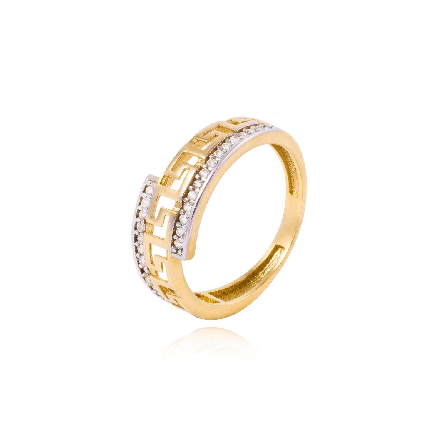 Anillo Oro 18kt  Modelo Romano con Circón.-0