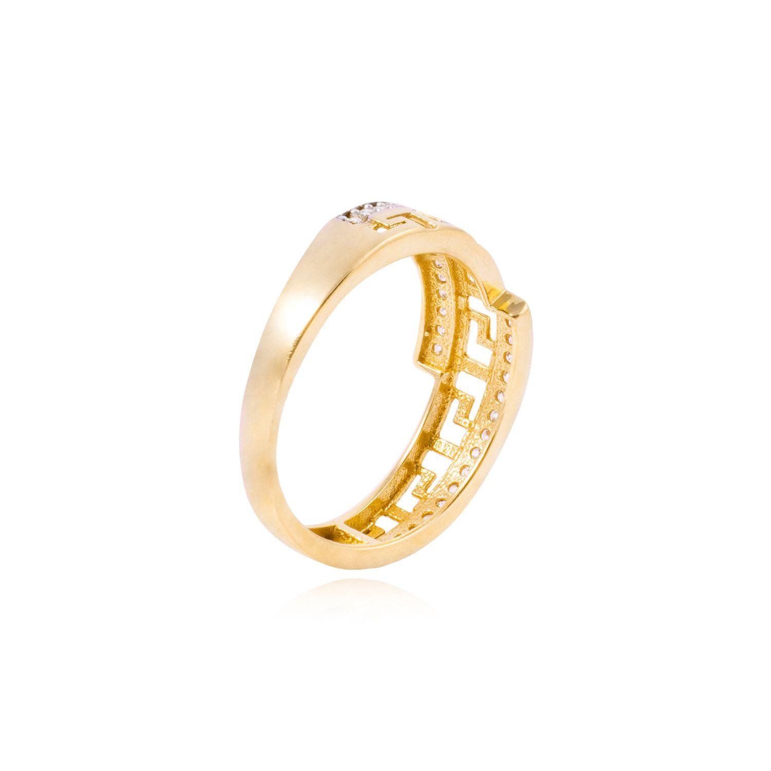 Anillo Oro 18kt  Modelo Romano con Circón.-2