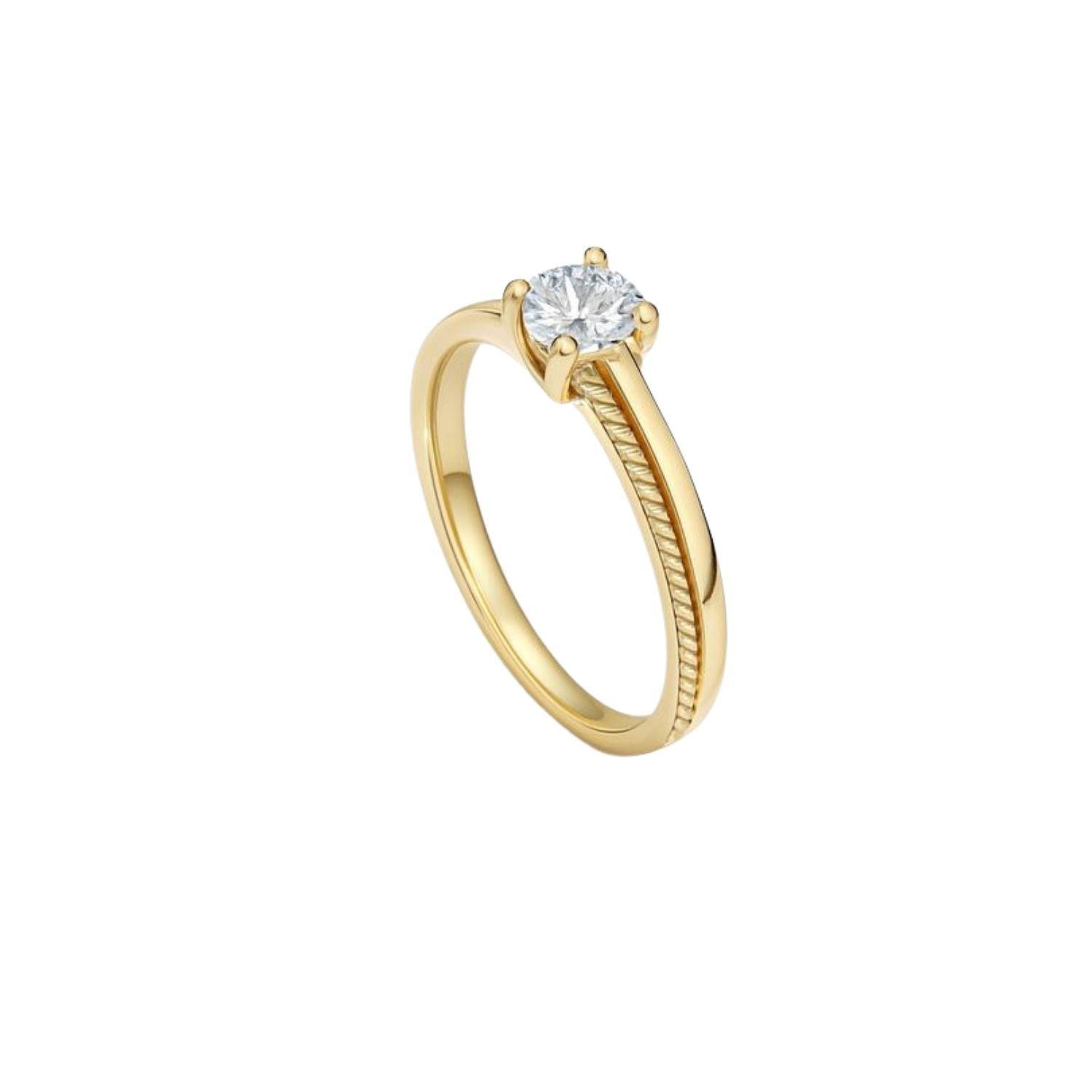 Anillo Oro Amarillo 14kt Biselado Circonita Central 5MM-0