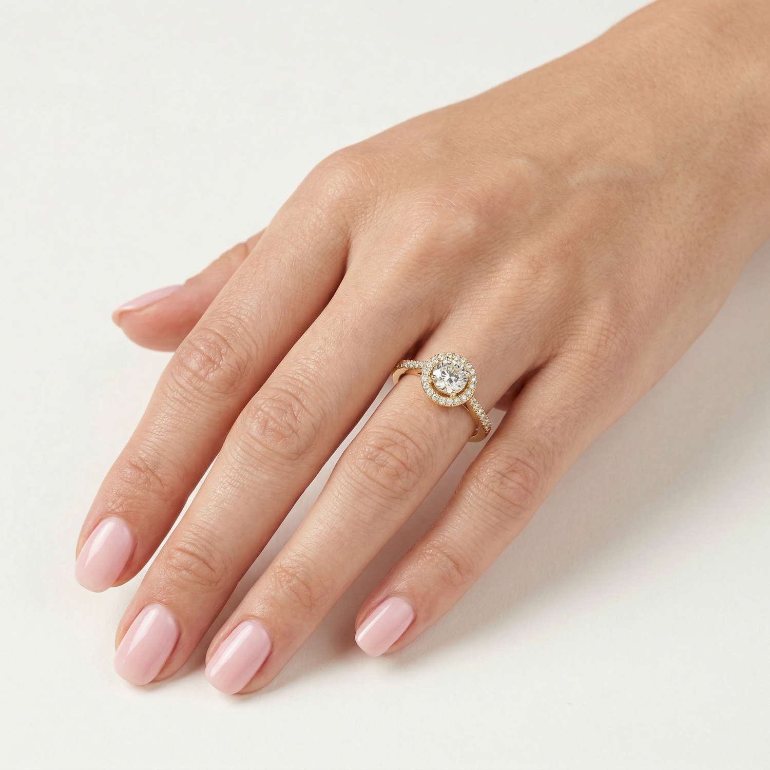 Anillo Oro Rosado 18kt Diamantes 57 Pts-3