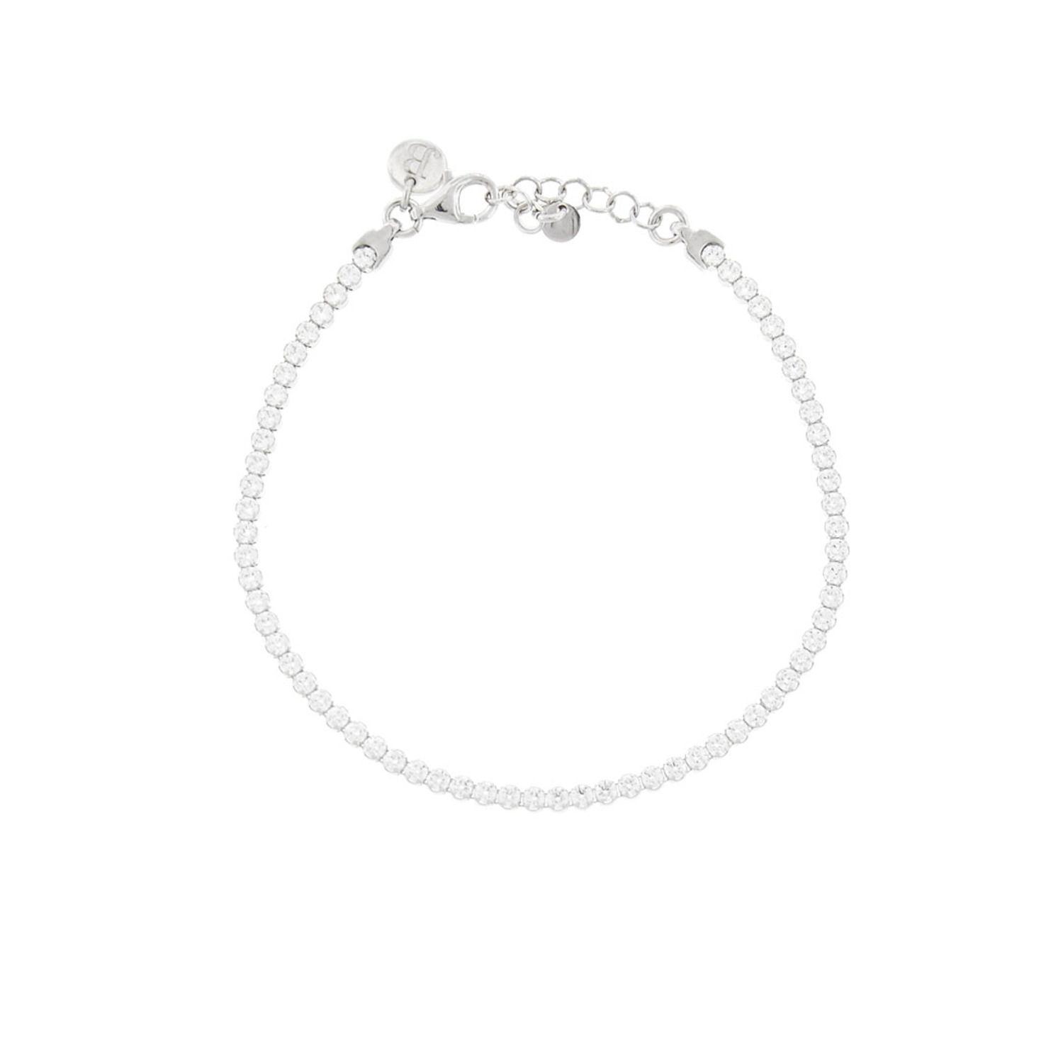 Pulsera de Plata Esterlina 925 Fila Circonitas-2