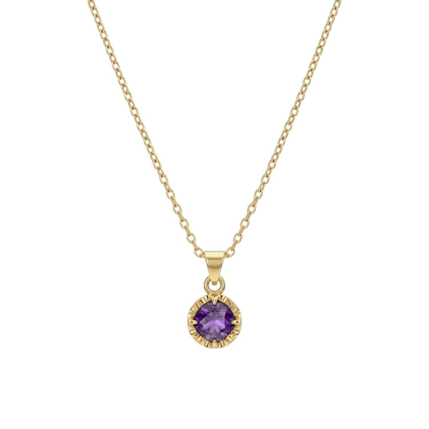 Colgante Oro Miel 18kt Sol con Garras de Amatista 5mm-2
