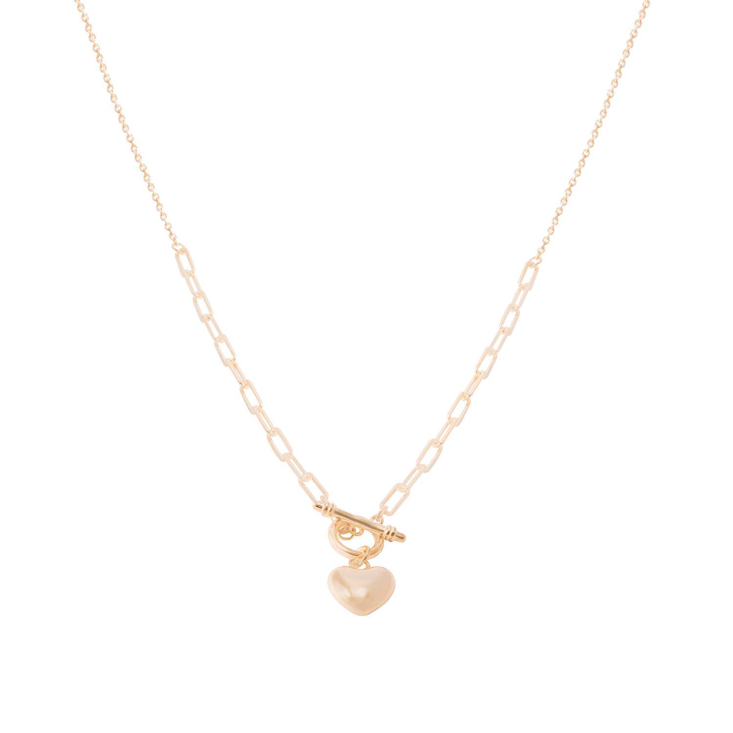 Collar de Plata Esterlina 925 Corazon Inflado Revestido en Oro 18Kt-1