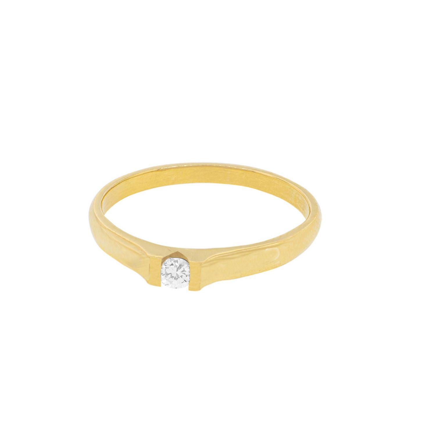 Anillo Compromiso Oro Amarillo 18kt  Nantes 1x6ptos Diamante-2