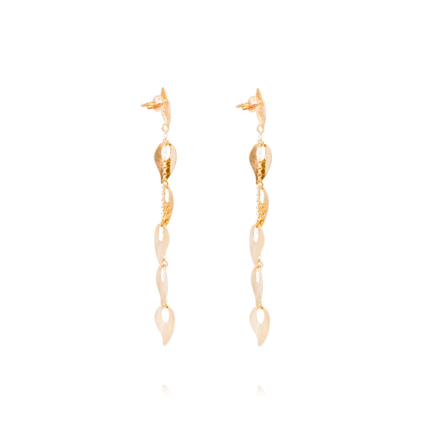 Aros Oro Amarillo 18kt Lágrimas Colgantes Diamantes 12x0,5 Pts-2
