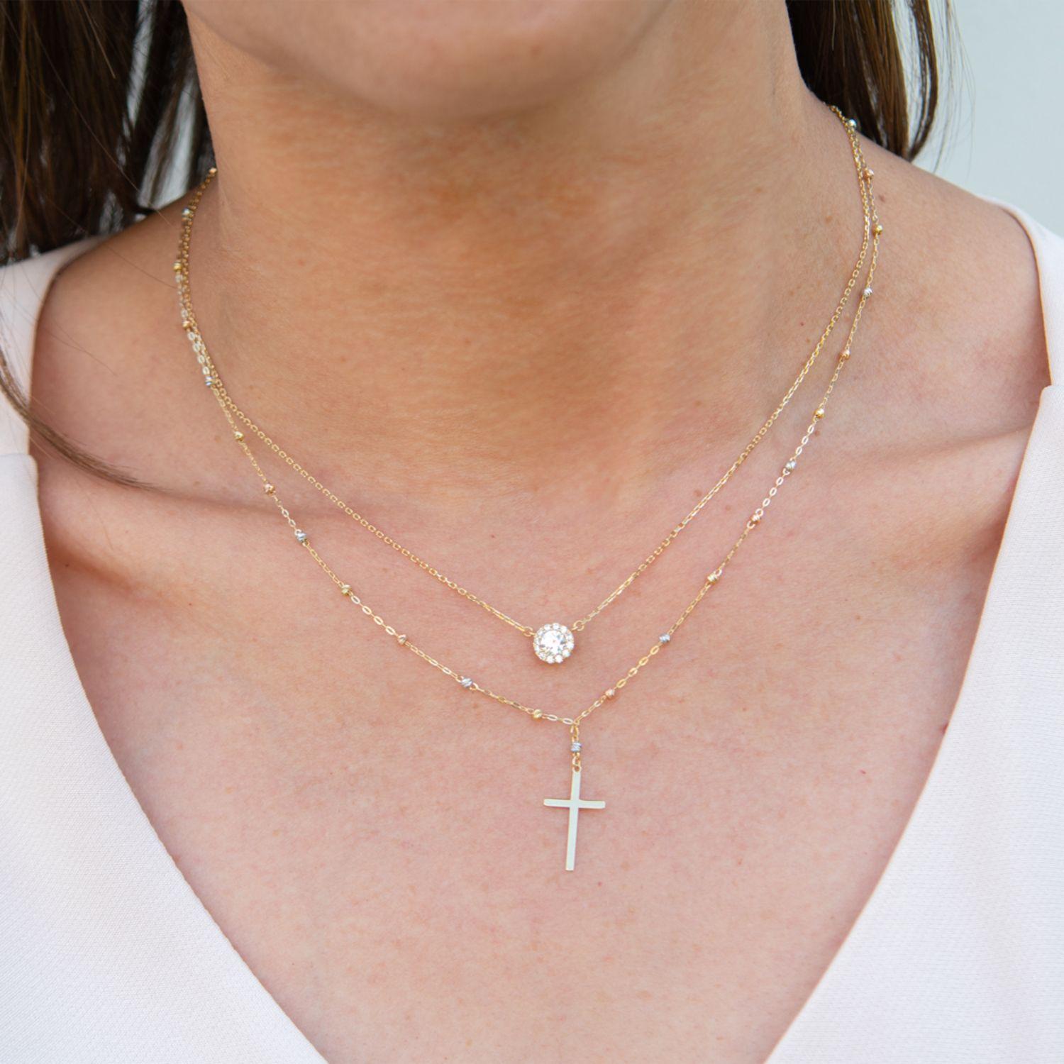 Collar de Oro 18kt Rosario Bicolor 2000-3