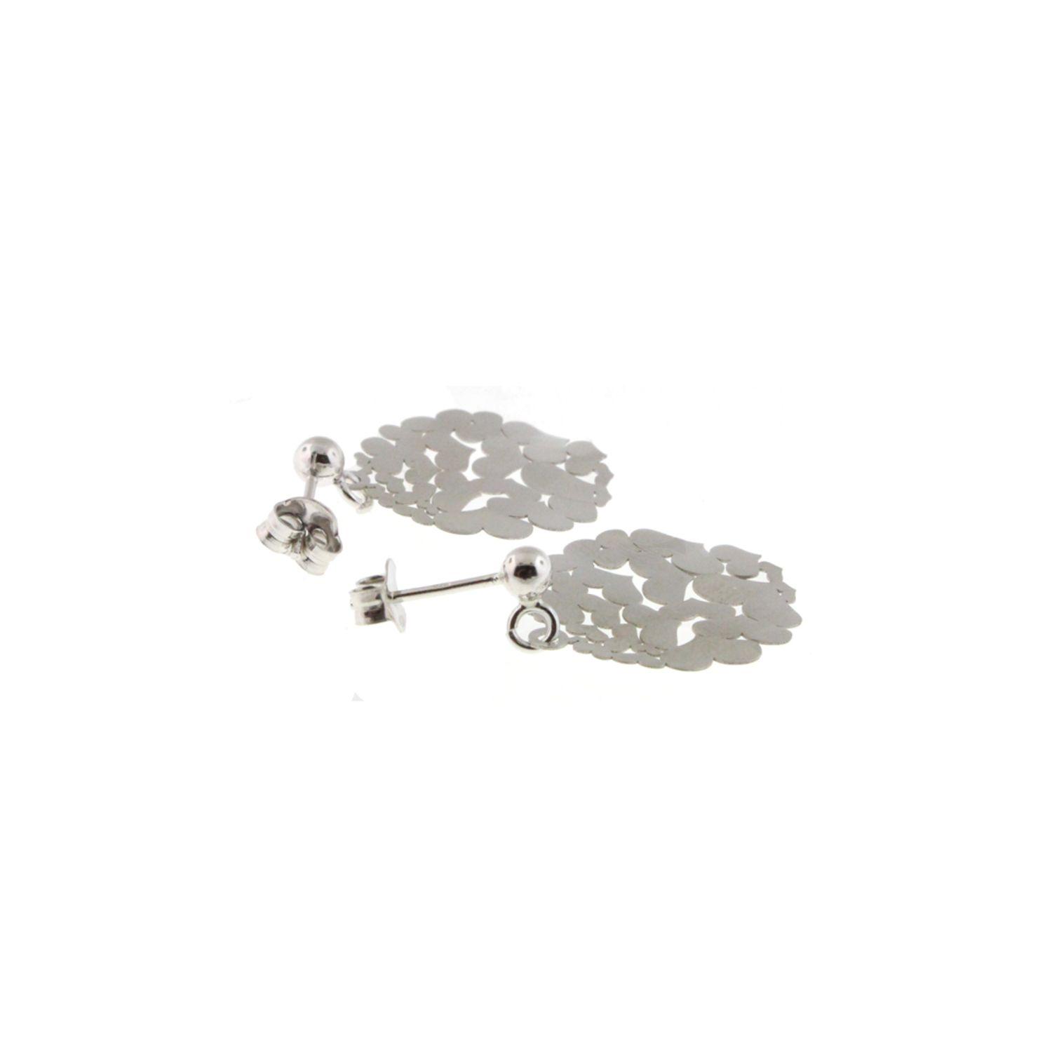 Aros de Plata Esterlina 925 Disco de Corazones-2