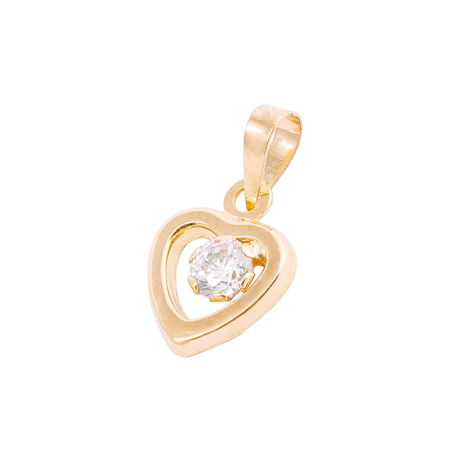 Colgante de Oro de 18kt Modelo Corazón con circón-0