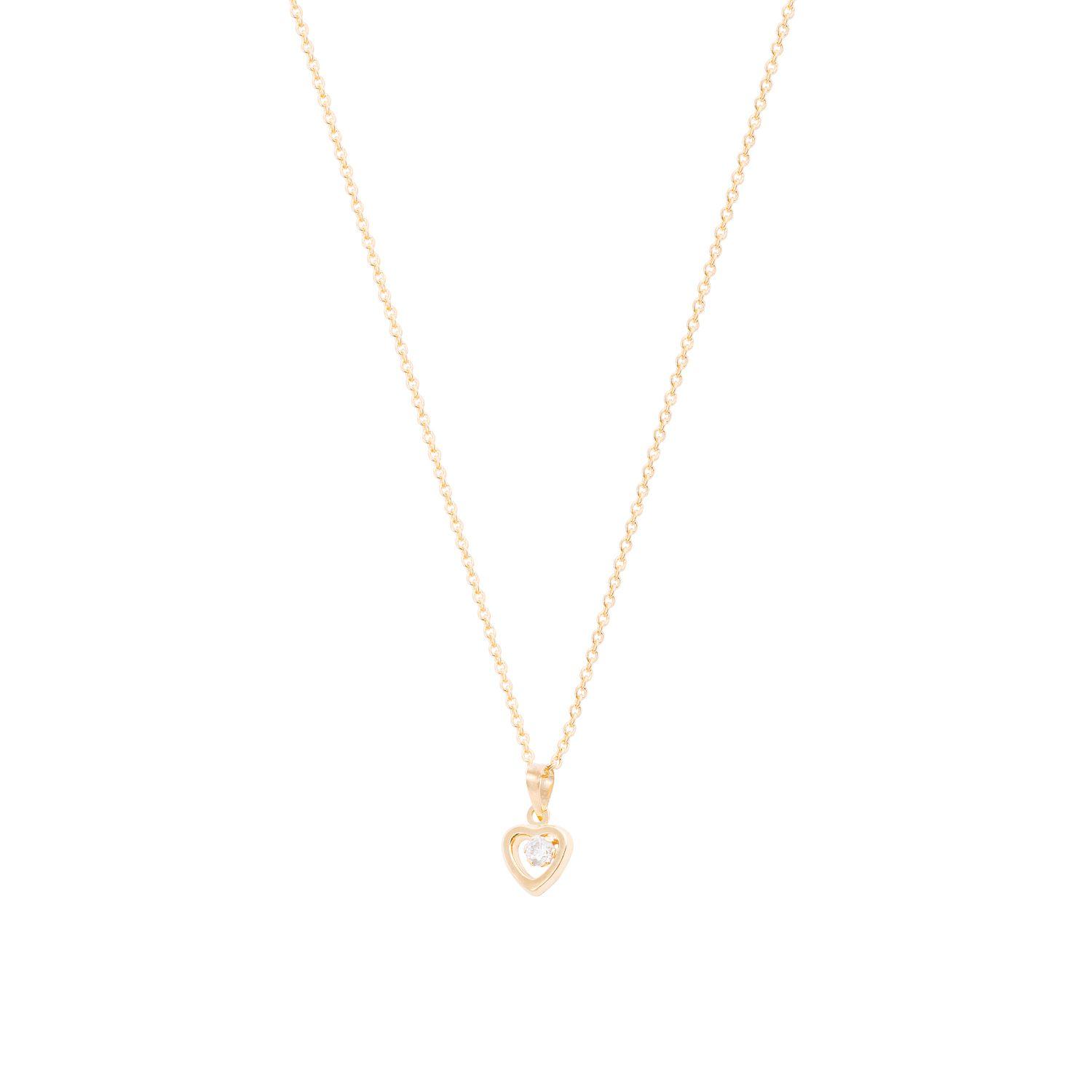 Colgante de Oro de 18kt Modelo Corazón con circón-1