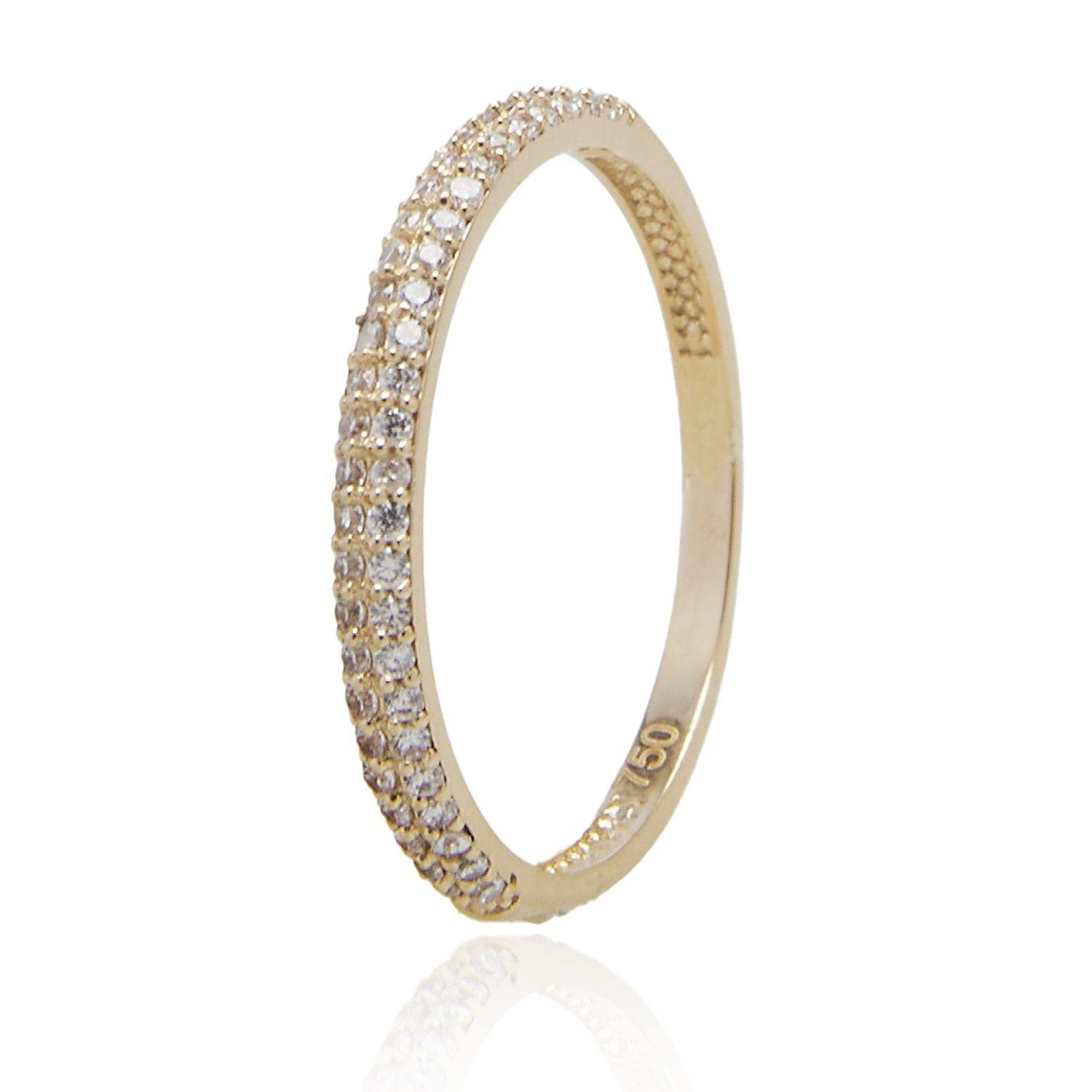 Anillo Compromiso de Oro 18Kt Circonita Cintillo Medio-1