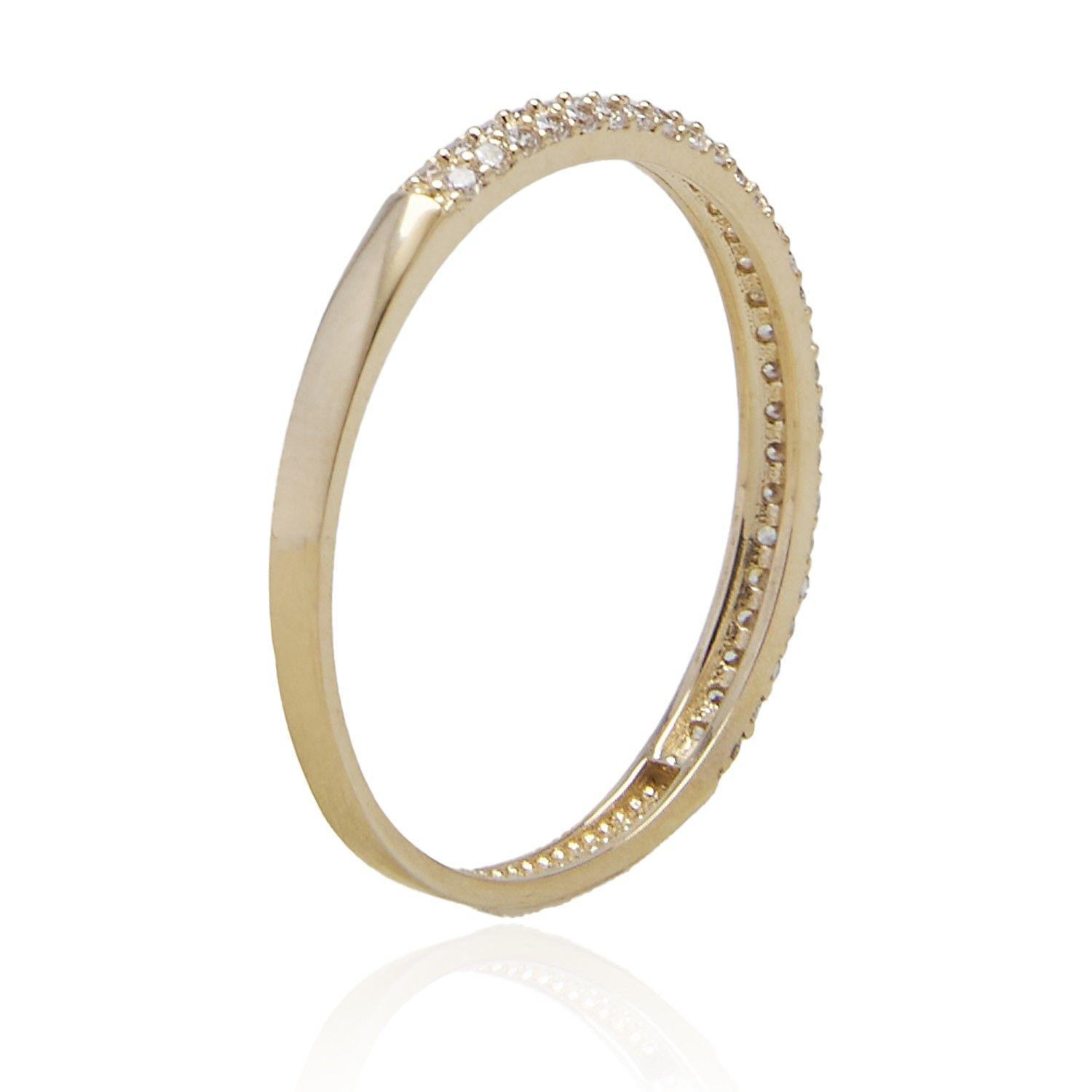 Anillo Compromiso de Oro 18Kt Circonita Cintillo Medio-2