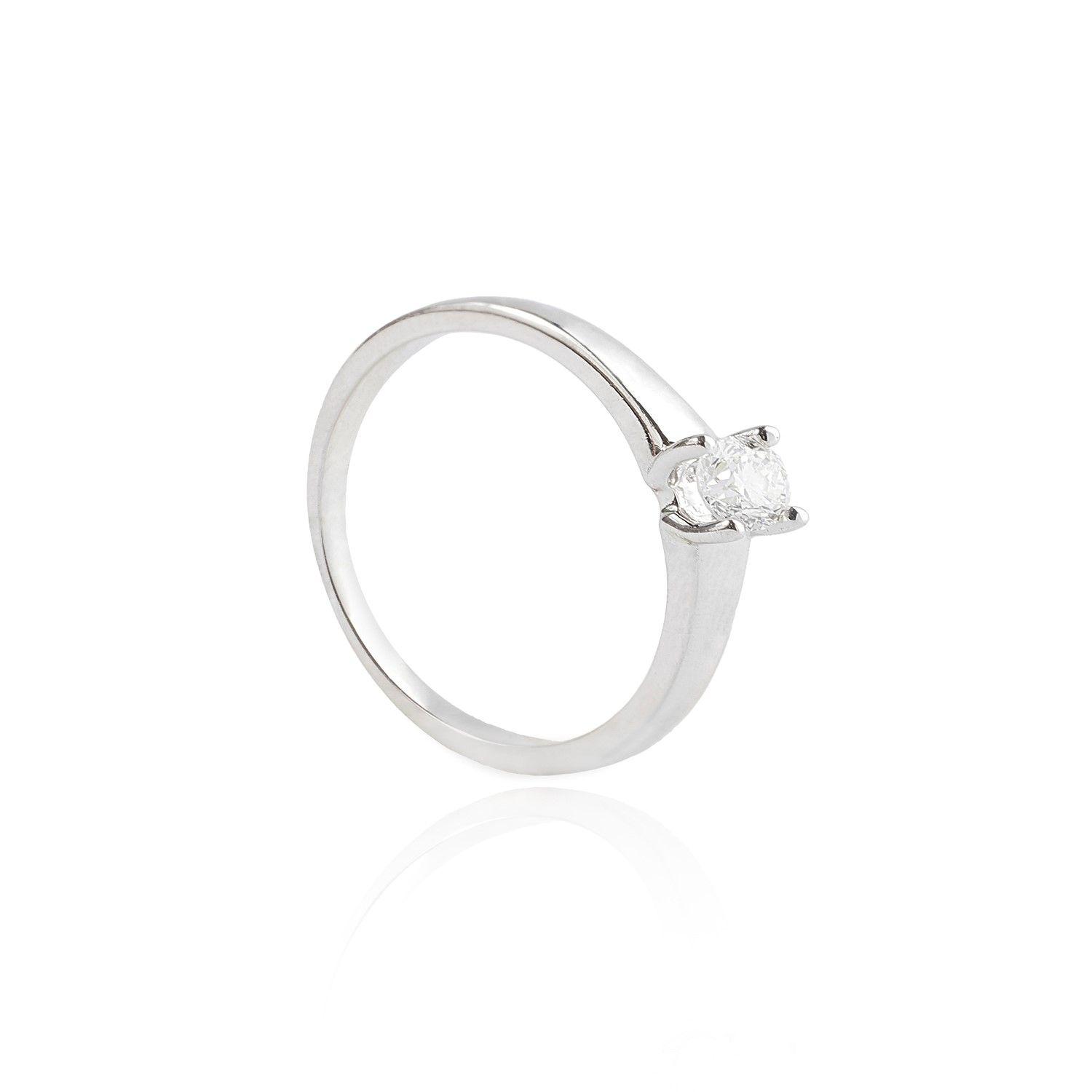 Anillo Solitario Oro Blanco 18Kt Diamante 22 Puntos-2