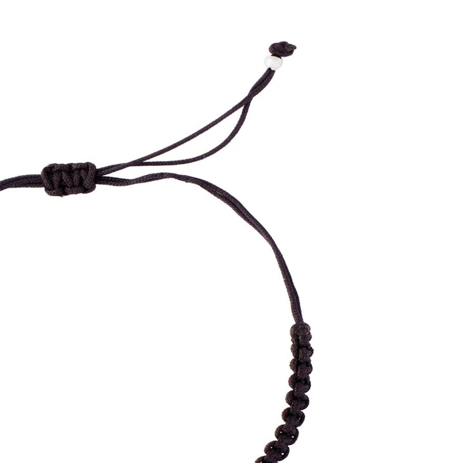 Pulsera de Plata Esterlina 925 Hilo Negro Trebol-2