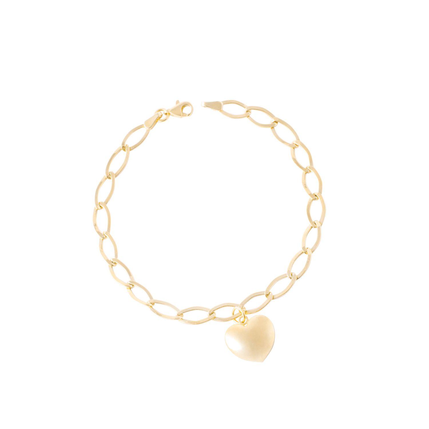 Pulsera de Oro 18 Kt Modelo Corazon Inflado-0