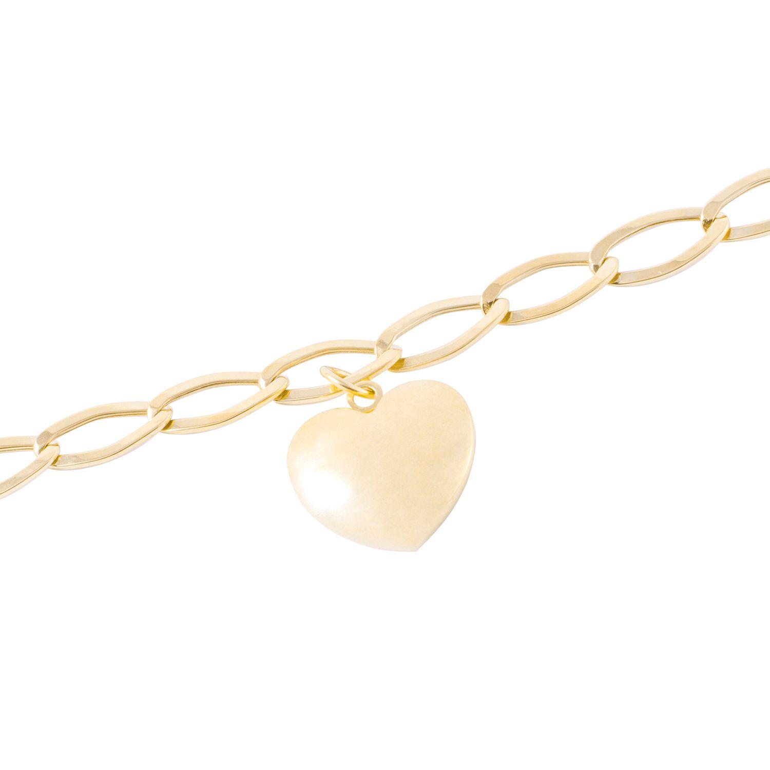 Pulsera de Oro 18 Kt Modelo Corazon Inflado-2