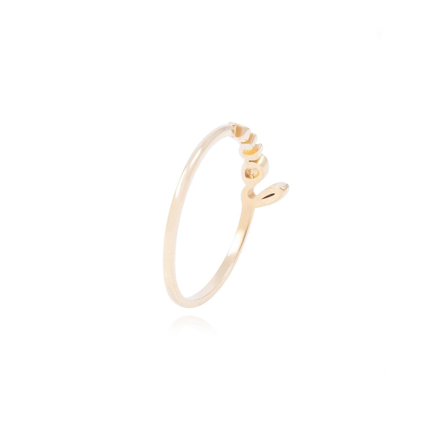 Anillo de Oro 18Kt Modelo Love Con Circon-2