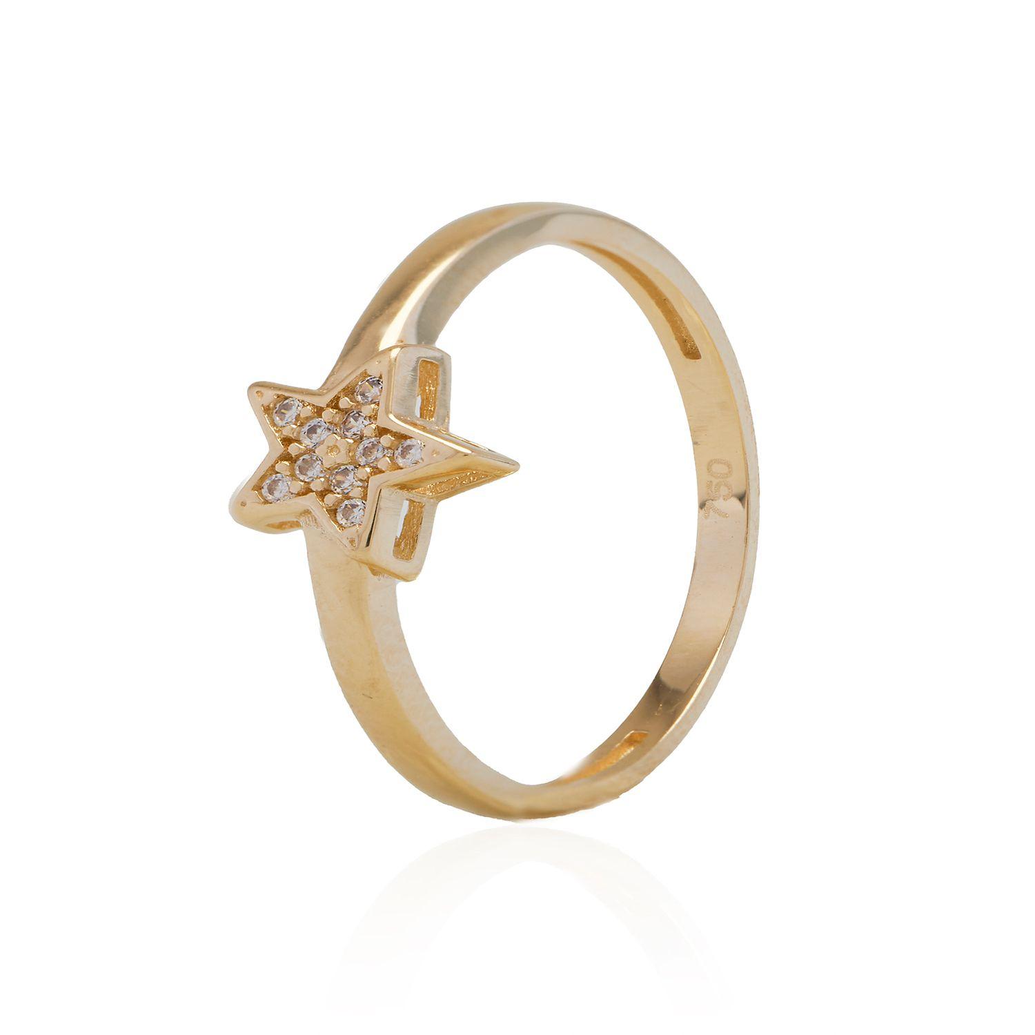 Anillo de Oro 18kt Estrella Circon-0