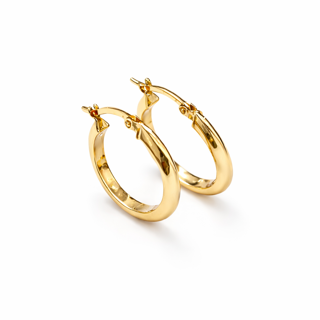 Aros Oro Amarillo 18kt Argollas Lisas 20MM-2